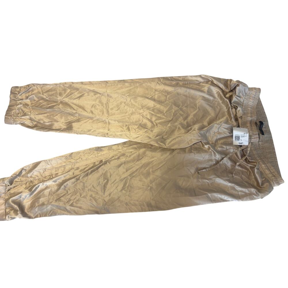 Forever 21 Jogger Pants Women's L Satin Beige Multicolor